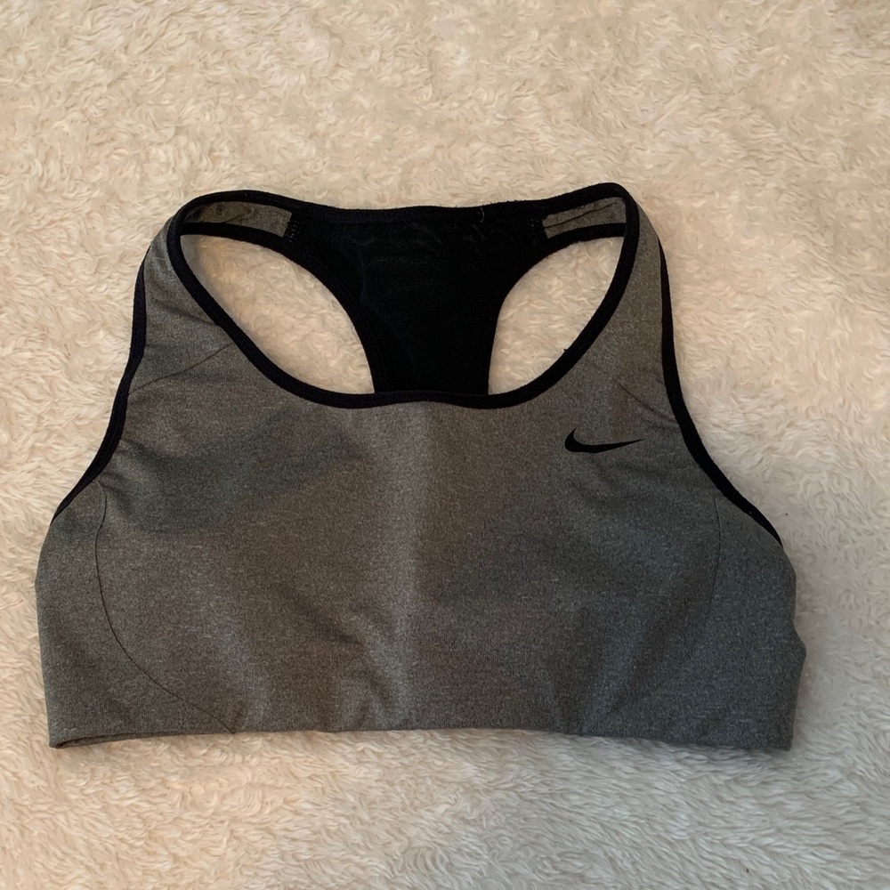 Nike Women's Black and Gray Sports Bra